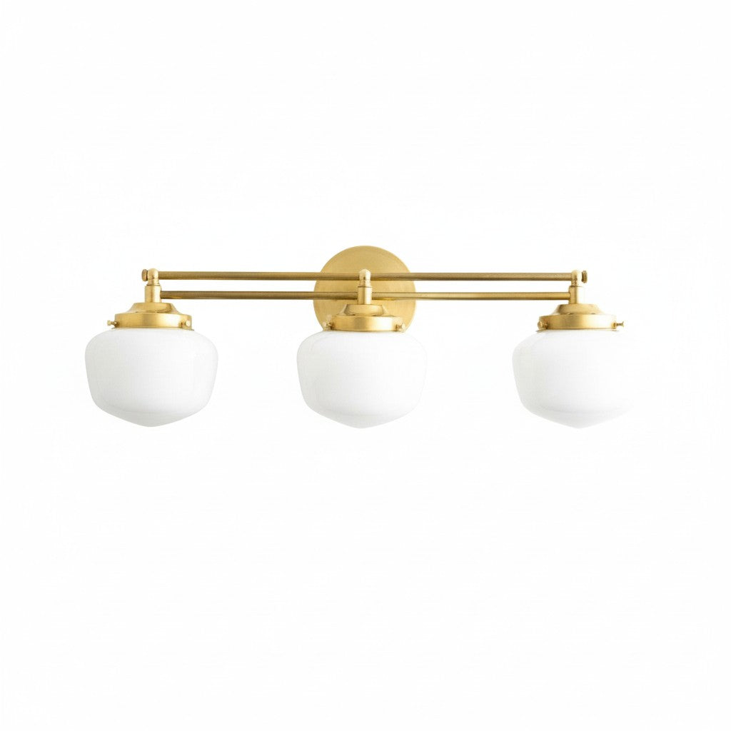 Globe Wall Lamp Classic Bathroom Schoolhouse Lighting Matte Opal Glass for Mirror and Sink - Lamylie