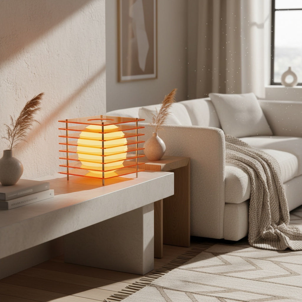 Geometric Table Lamp with Layered Globes | Modern Design for Living Room & Office - Lamylie