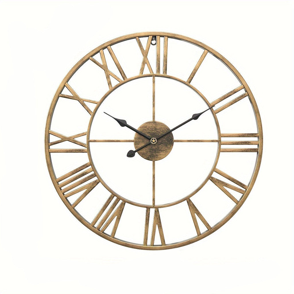 Klasické kulaté nástěnné hodiny Serenetime — kovový rám, průměr 30 cm, tichý chod ručiček