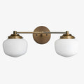 Globe Wall Lamp Classic Bathroom Schoolhouse Lighting Matte Opal Glass for Mirror and Sink - Lamylie
