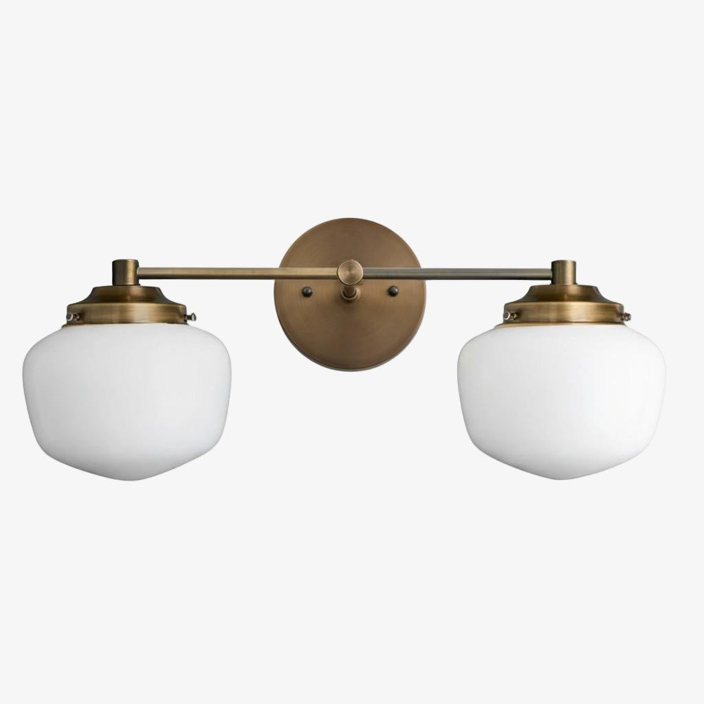 Globus-Wandlampe Klassische Badezimmer-Schulhausbeleuchtung Mattes Opalglas für Spiegel und Waschbecken - Lamylie