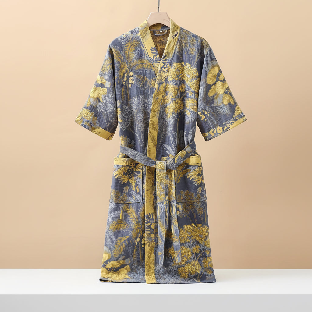 Ensemble de vêtements de nuit unisexe 100 % coton double gaze Luxeloom — Respirant, tissage double épaisseur