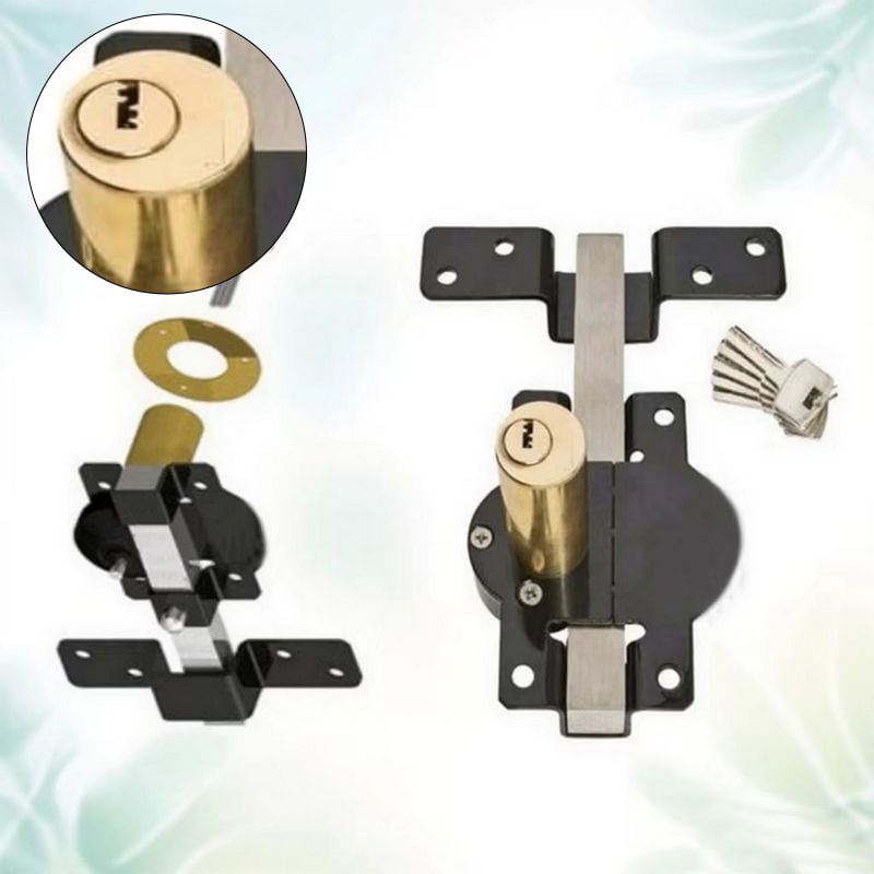 Cerradura para puerta con llave | Antióxido | Pestillo de resorte | GateSecure - Lamylie