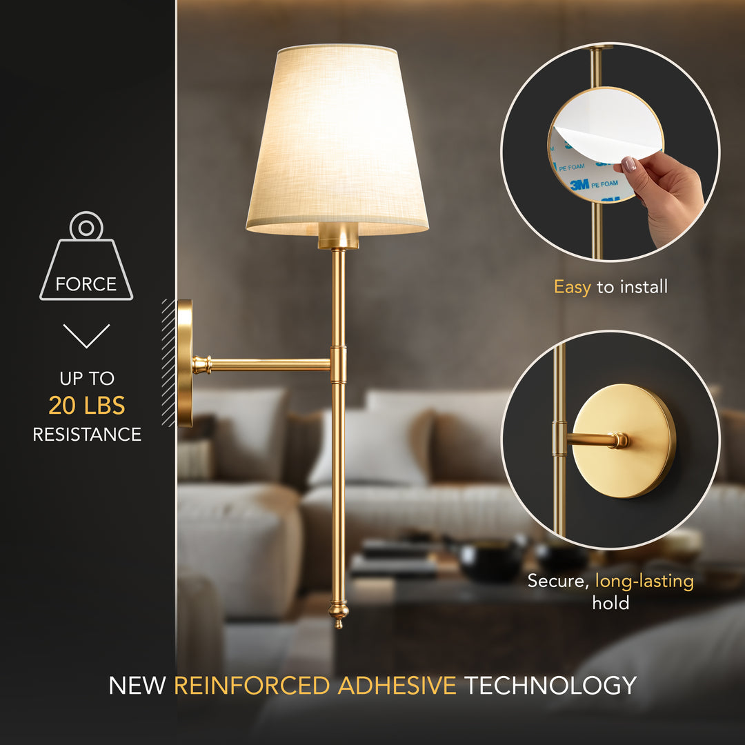 Cordless Wall Light with Remote – Drill-Free Installation - Lamylie