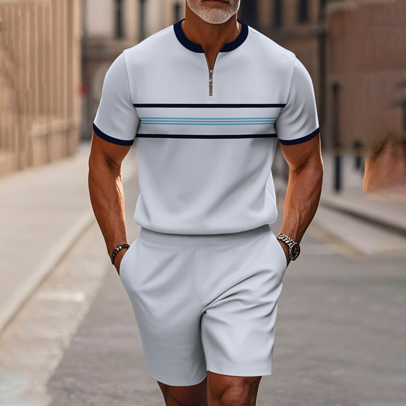 Marsten – Ensemble chemise à col zippé et short ajusté pour homme - Lamylie