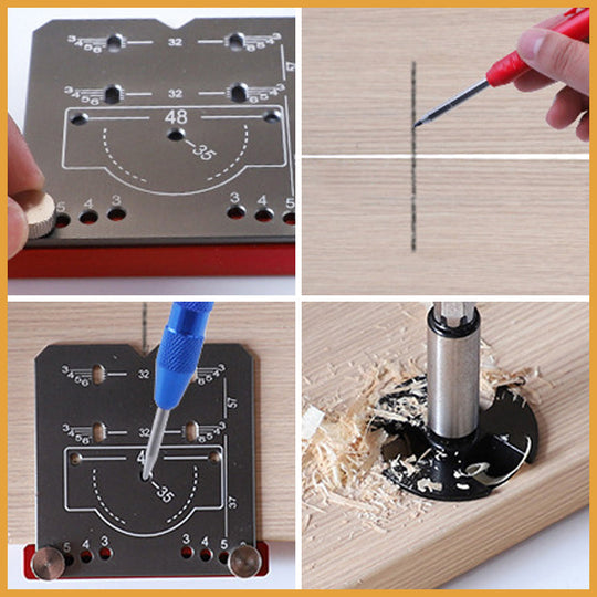 Conjunto de brocas para dobradiças, para uma montagem de mobiliário fácil e perfeita - Lamylie