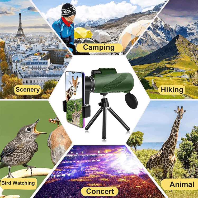 Monoculaire compact avec zoom ultra-puissant 600x | Lentille HD, léger, idéal pour la randonnée, l’observation des oiseaux et les événements sportifs - Lamylie