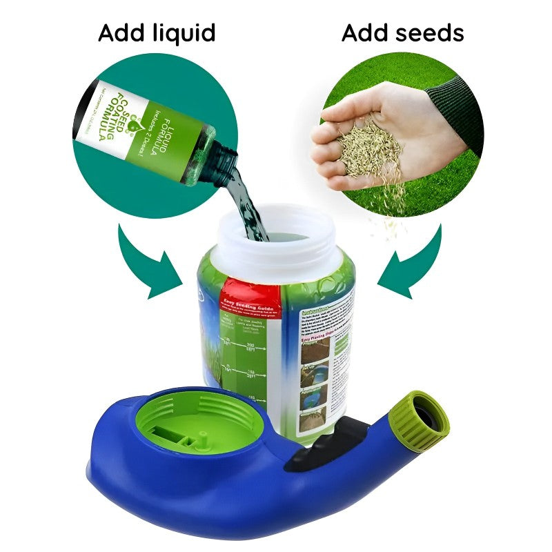 Flytende plenfrøspray – hydroseedingsystem for bare flekker og reparasjon av plen – Lamylie