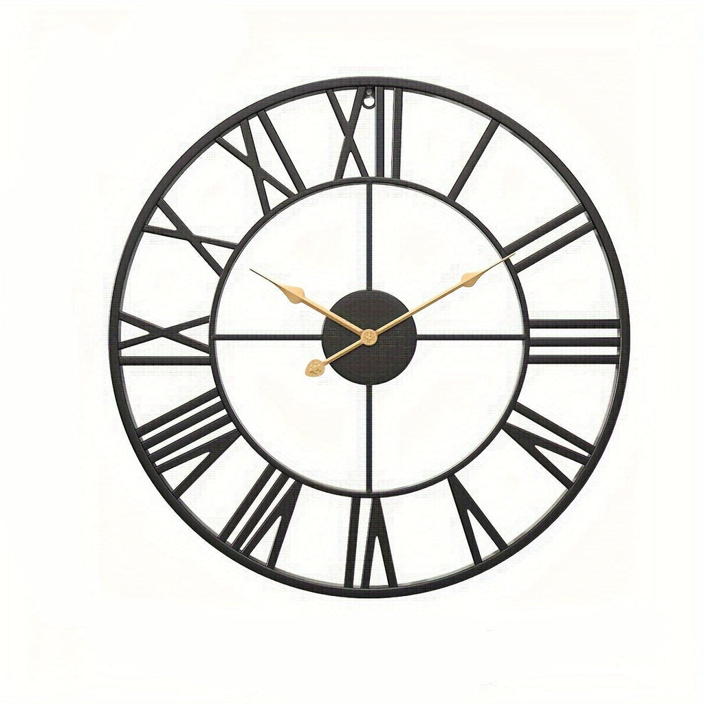 Klasické kulaté nástěnné hodiny Serenetime — kovový rám, průměr 30 cm, tichý chod ručiček