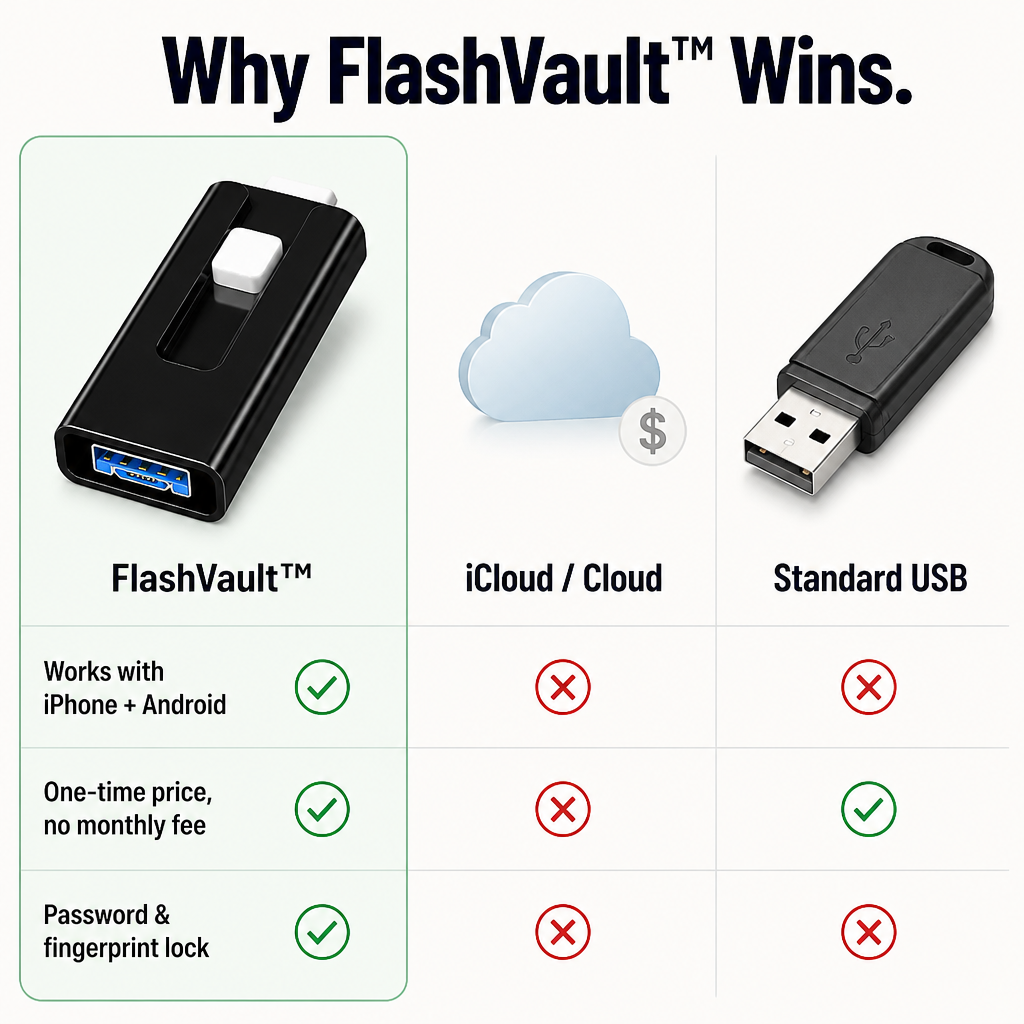 FlashVault — وفّر مساحة على جهاز iPhone خلال ثوانٍ دون حذف صورة واحدة - لاميلي