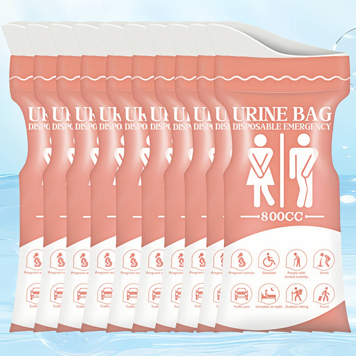 Sacos descartáveis para urina de 800 ml para o carro e viagens - Lamylie