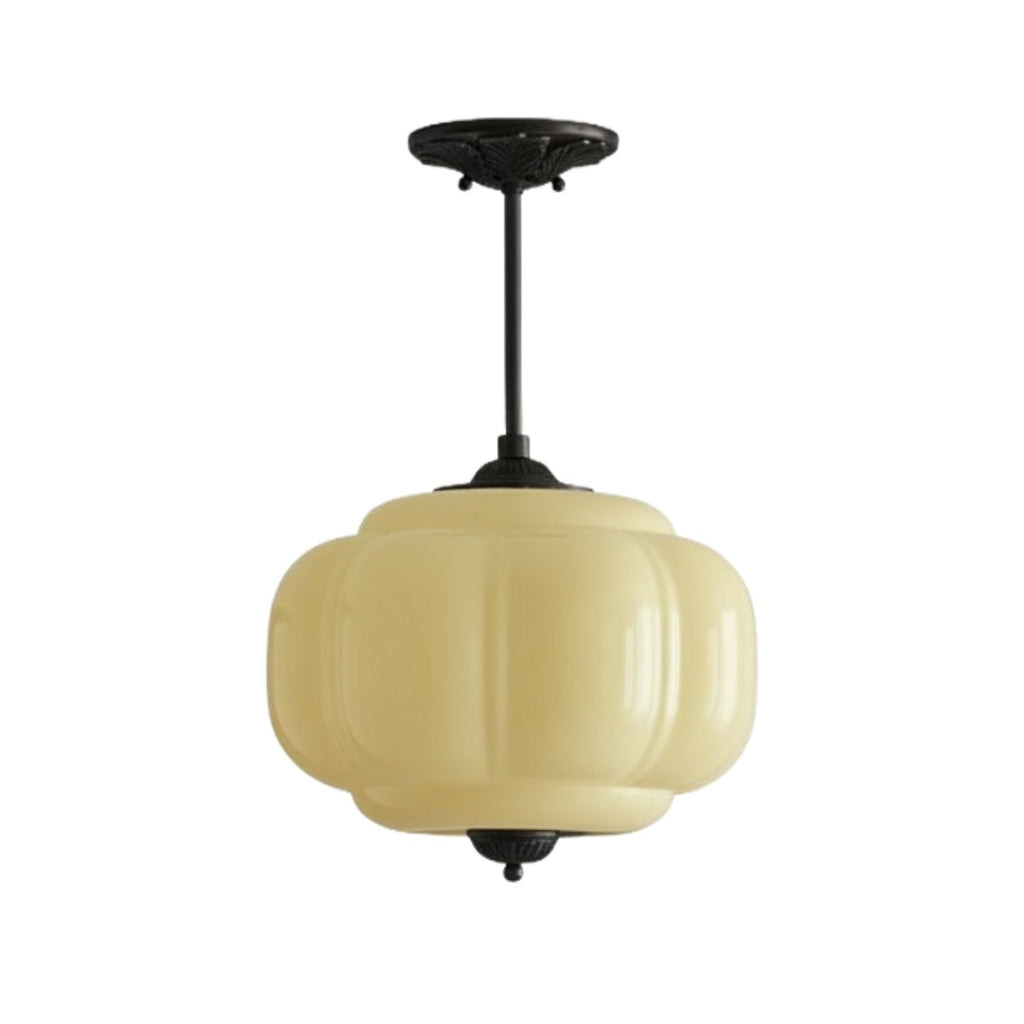 Vintage Milk Glass Pendant Lamp with Wavy Edge | Scandinavian Atmosphere Lighting for Kitchen and Bedroom - Lamylie
