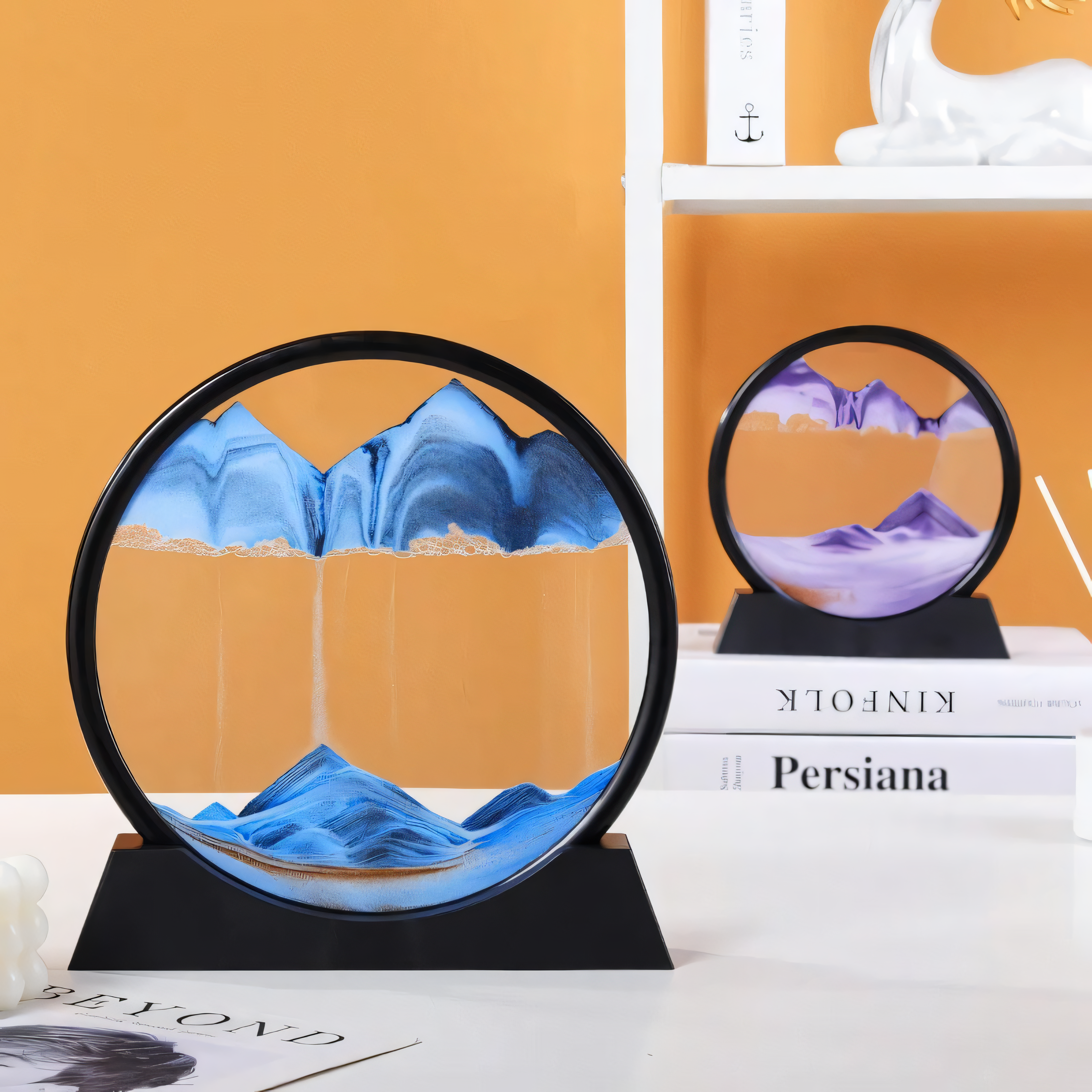 Decorative Sand Globe with Moving Sand | Small 7 Inch & Large 12 Inch | Soothing Table Decoration for Relaxation and Mindfulness - Lamylie