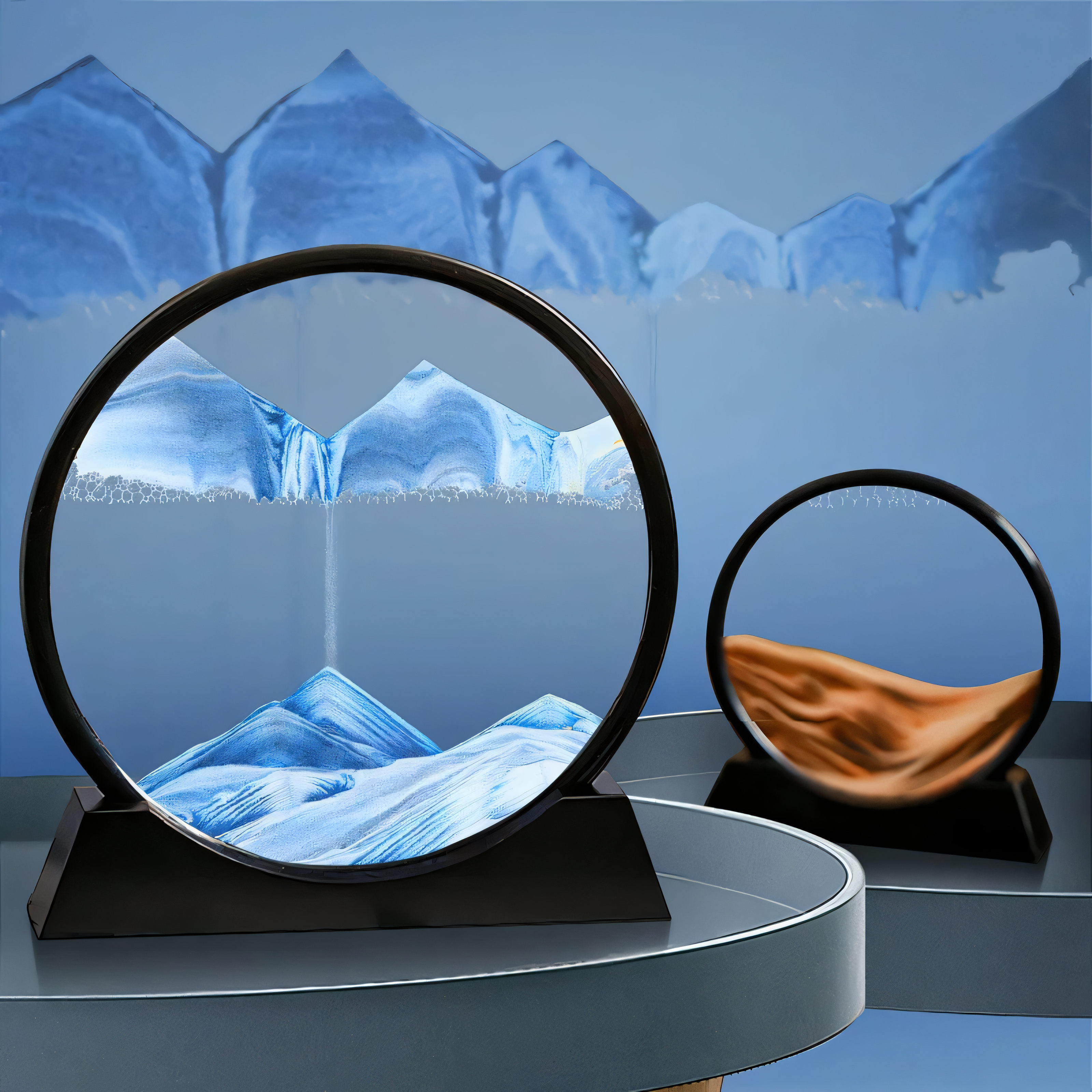 Decorative Sand Globe with Moving Sand | Small 7 Inch & Large 12 Inch | Soothing Table Decoration for Relaxation and Mindfulness - Lamylie