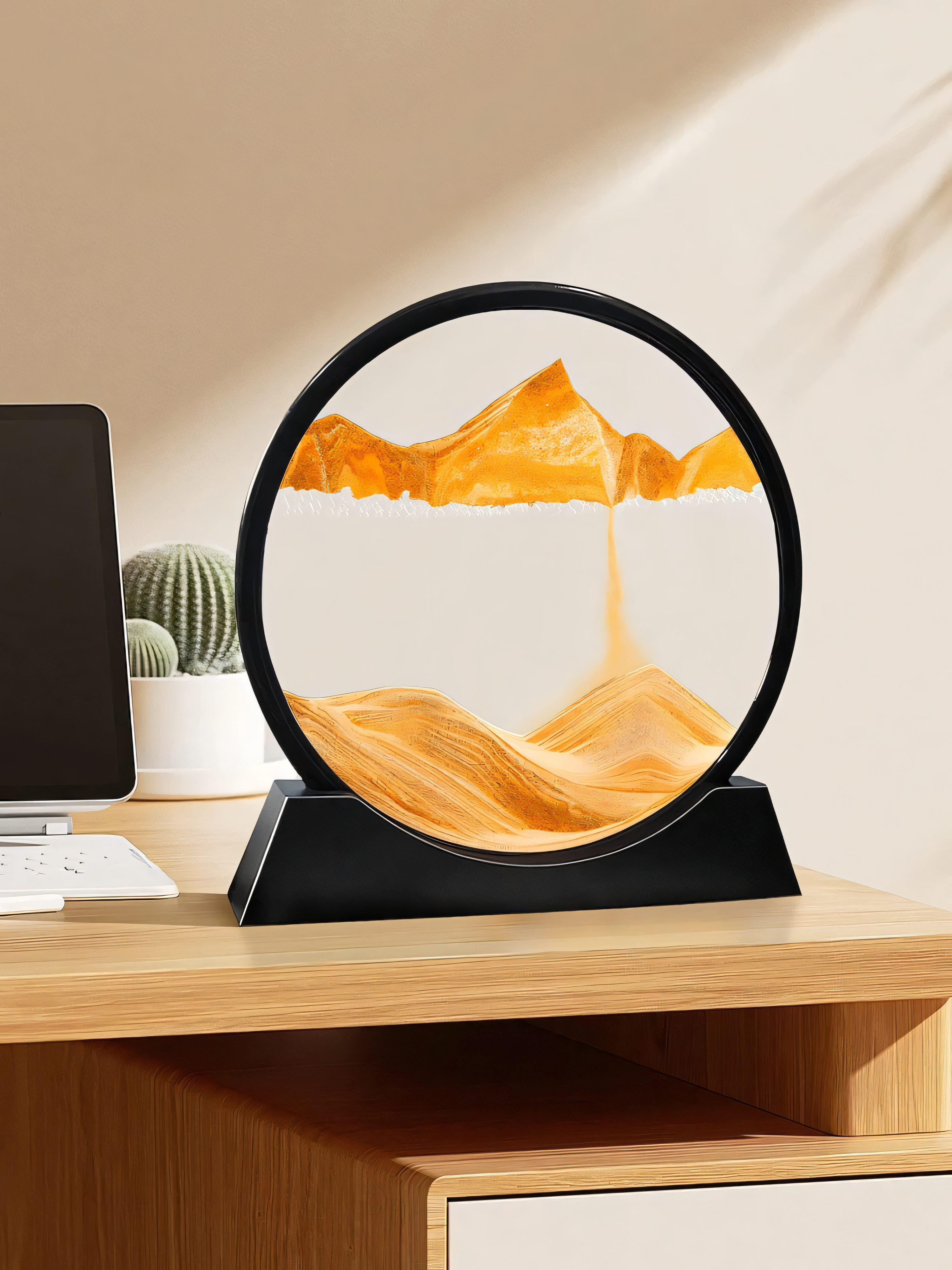 Decorative Sand Globe with Moving Sand | Small 7 Inch & Large 12 Inch | Soothing Table Decoration for Relaxation and Mindfulness - Lamylie