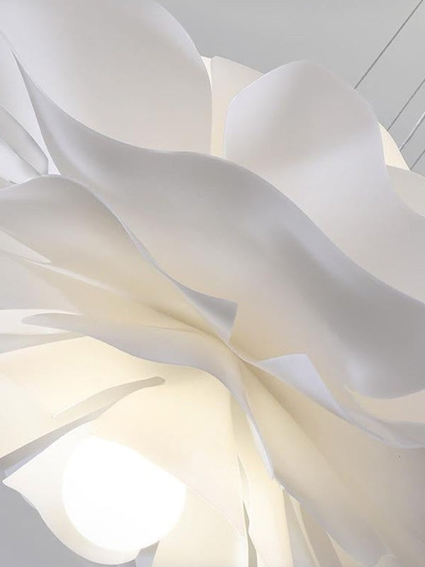 Handmade Acrylic Pendant Lamp Lotus Flower White Scandinavian Design - Lamylie