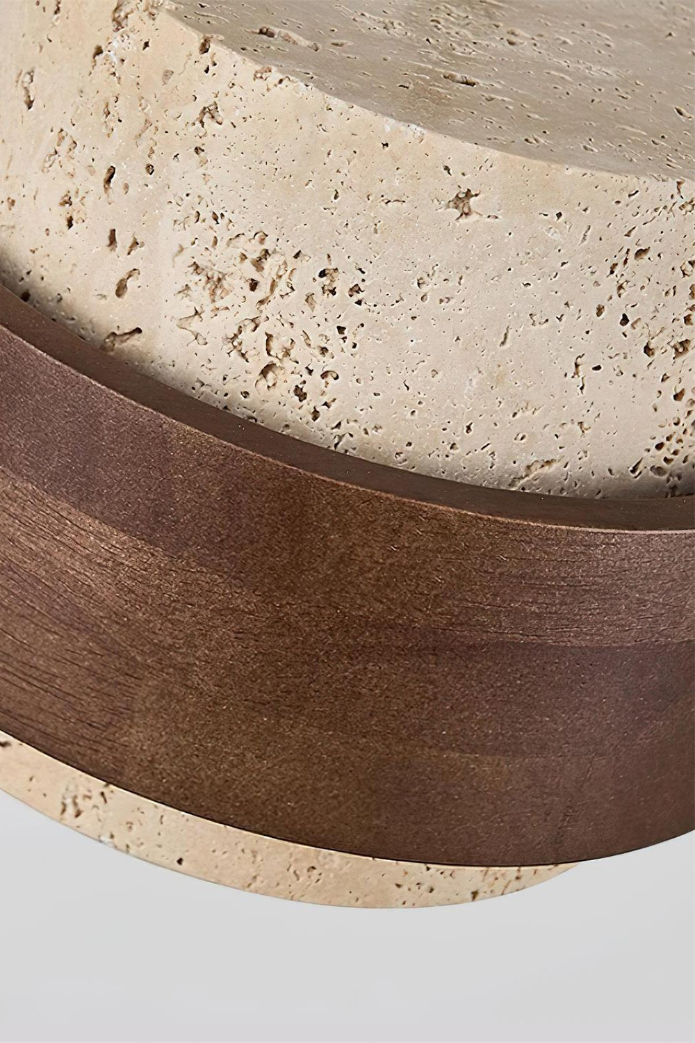Holzpendelleuchte mit Travertin-Finish | Organische Lichtquelle für Esszimmer und Wohnzimmer - Lamylie