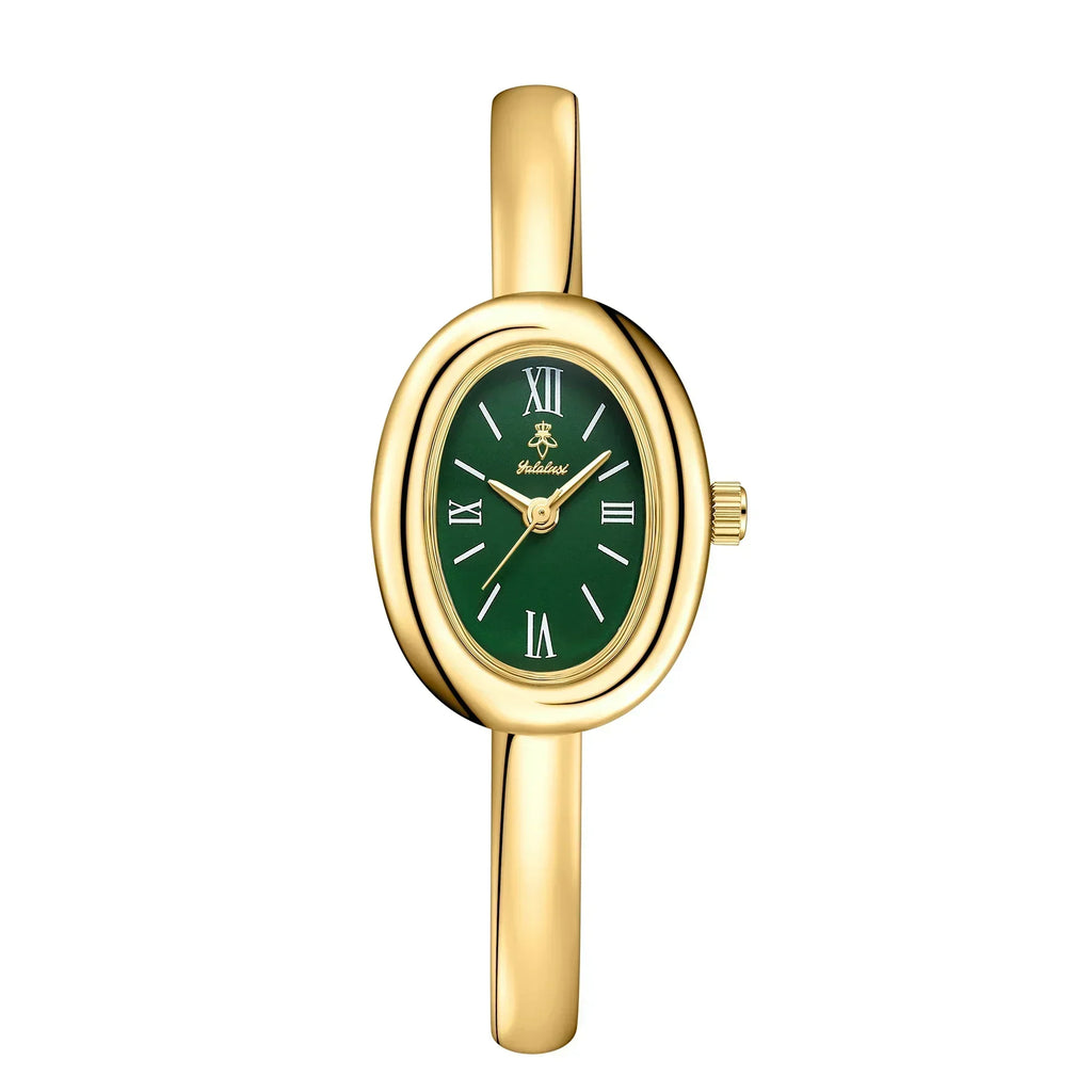 Oval armbandsklocka | Modern och klassisk damklocka med lyxig guldfinish – Lamylie