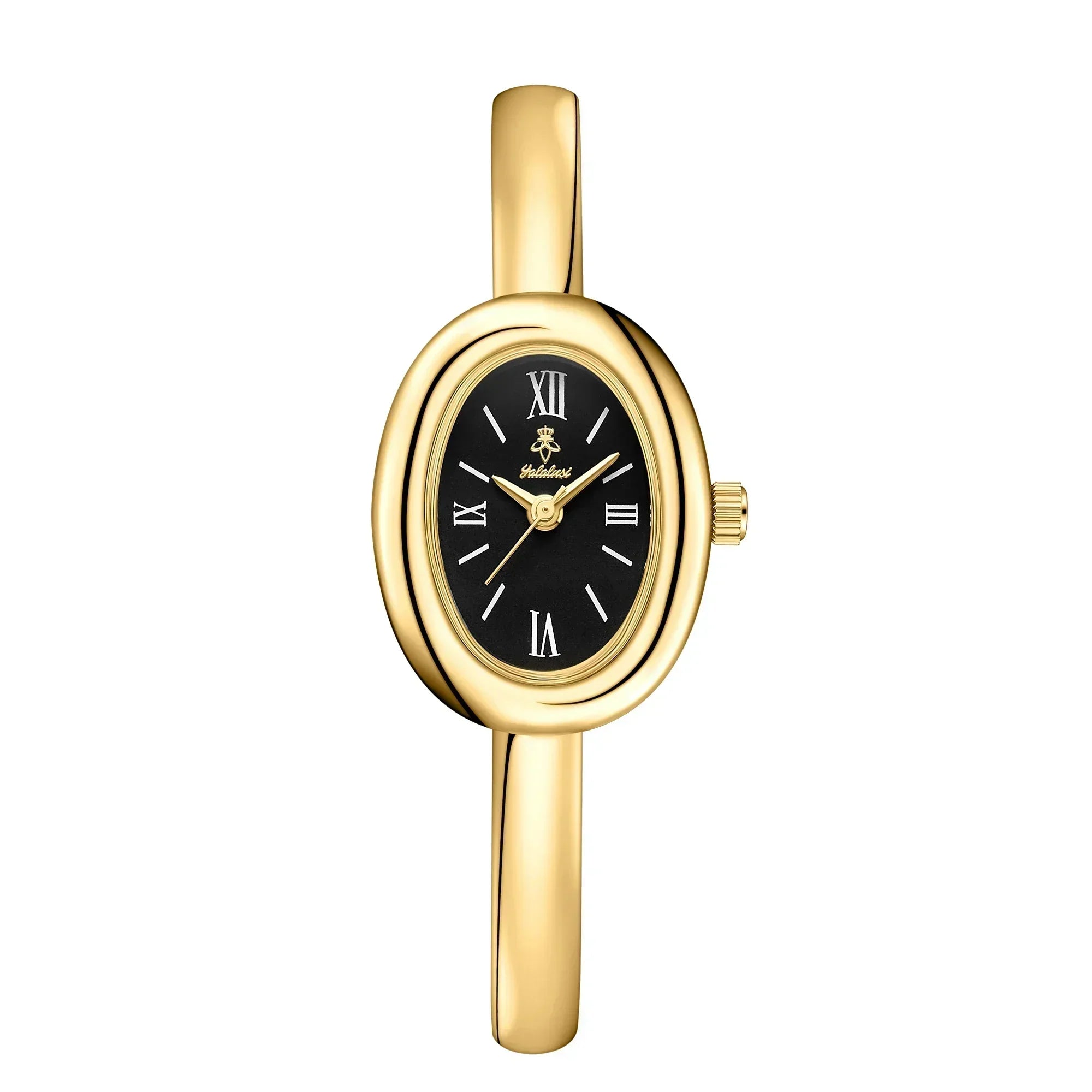 Orologio da polso ovale | Orologio da donna moderno e classico con lussuoso effetto dorato - Lamylie