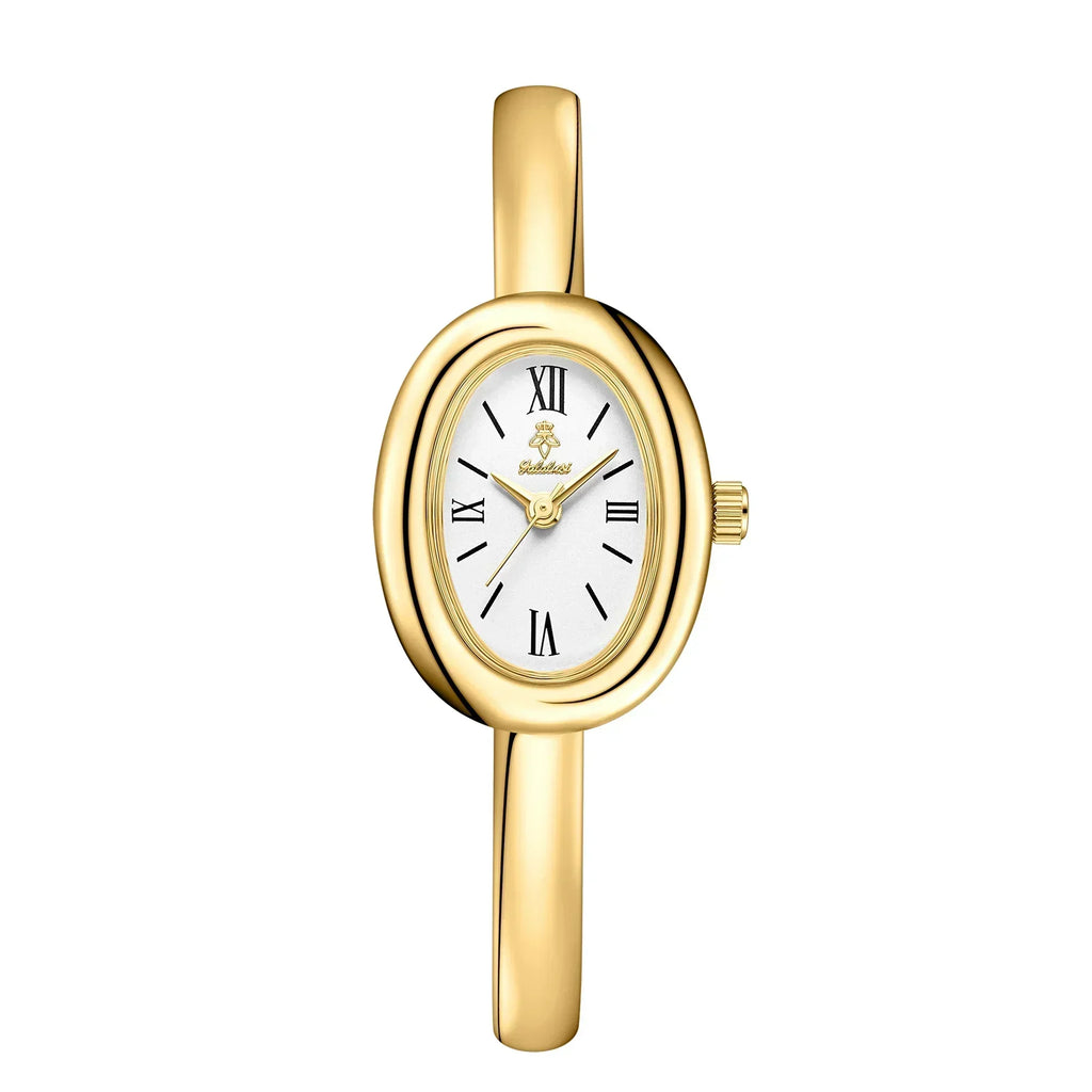 Oval armbandsklocka | Modern och klassisk damklocka med lyxig guldfinish – Lamylie