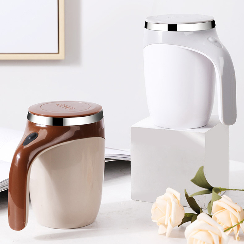 Önkeverő, 380 ml-es utazóbögre USB-ről újratölthető keverővel | Automatikus kávé- és fehérjeturmix-palack útközbeni használatra – Lamylie