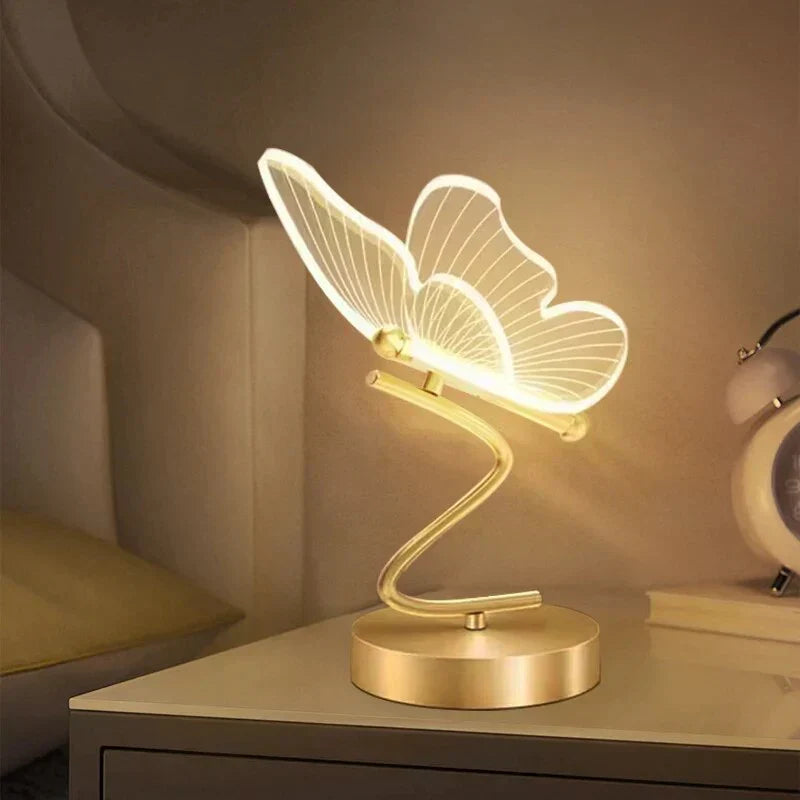 Butterfly LED Desk Lamp with Acrylic Wings – Warm Ambient Light - Lamylie