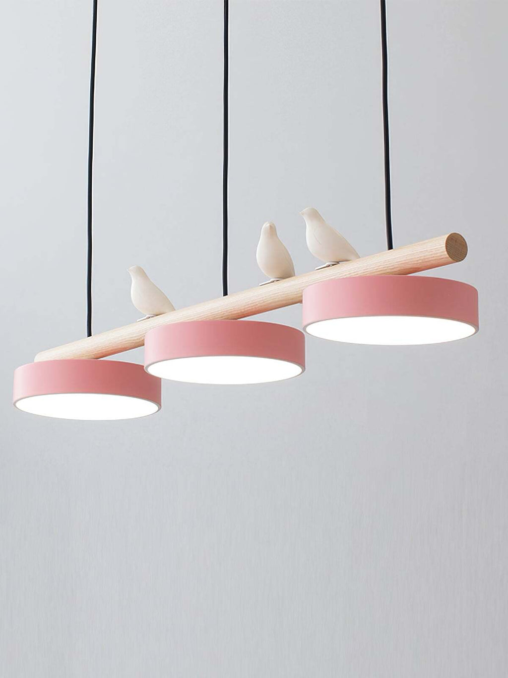 Wooden Pendant Lamp Bird Shape Three Shades Scandinavian Kitchen Island - Lamylie