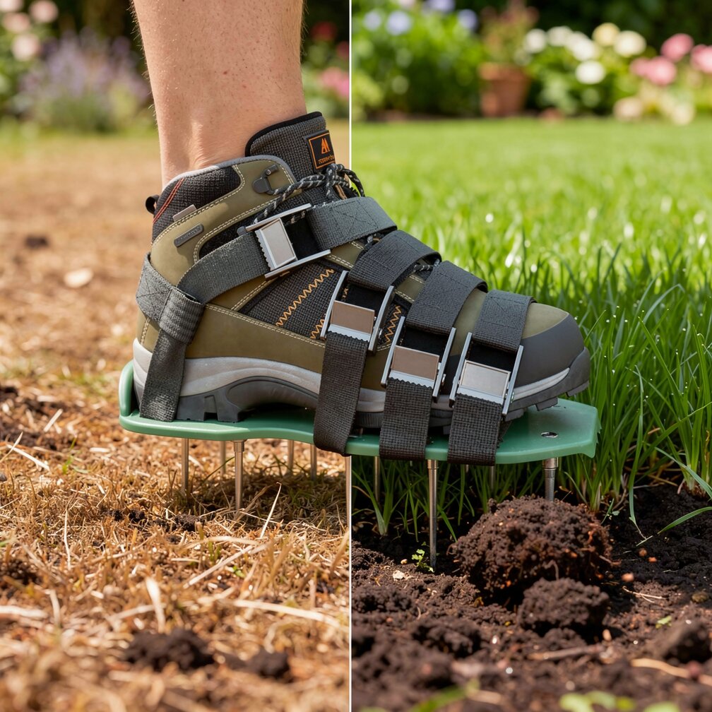 Gyepszellőztető cipőtüskék | Séta közben szellőztesse a gyepet | Tüskés pántos kialakítás | Green Step – Lamylie