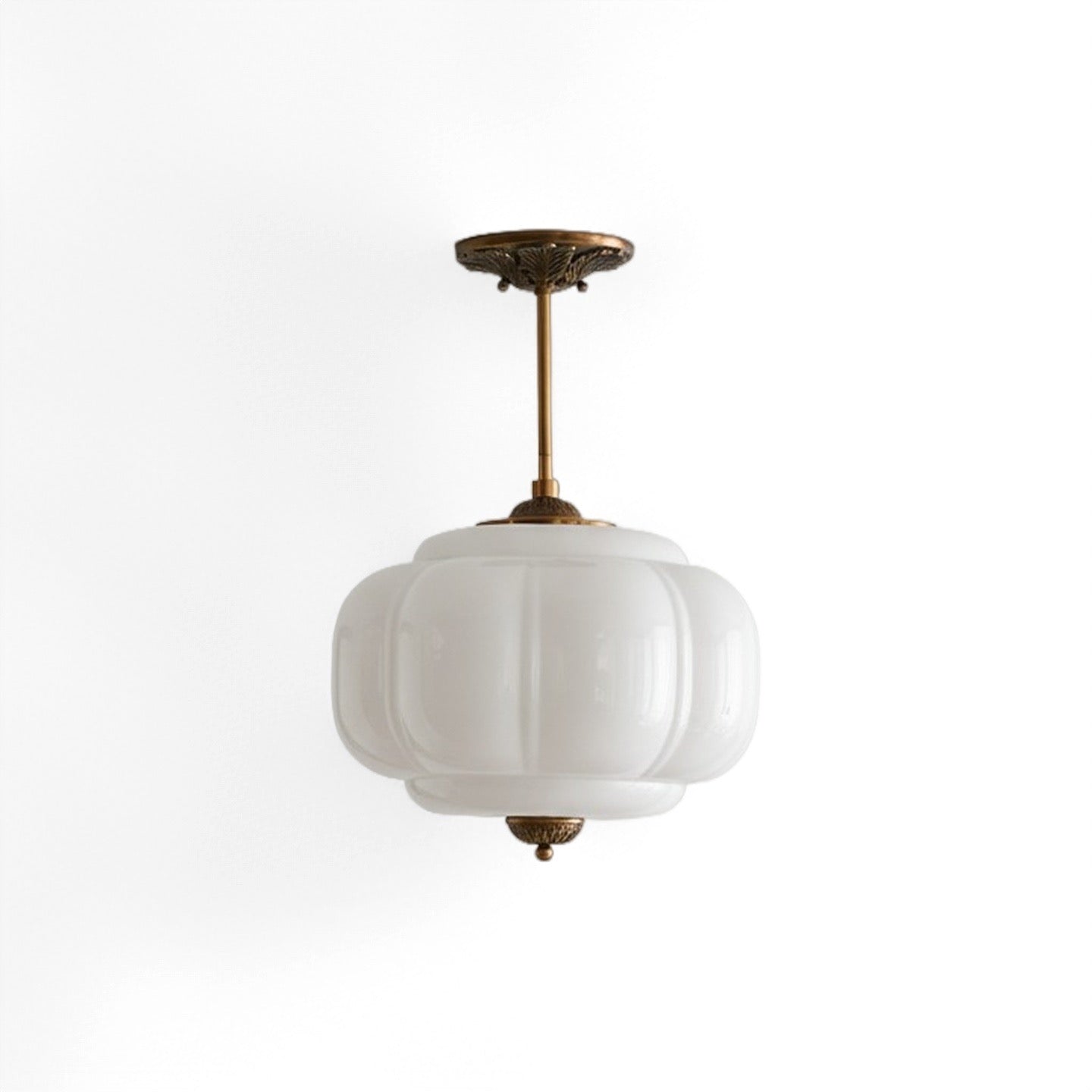Vintage Milk Glass Pendant Lamp with Wavy Edge | Scandinavian Atmosphere Lighting for Kitchen and Bedroom - Lamylie