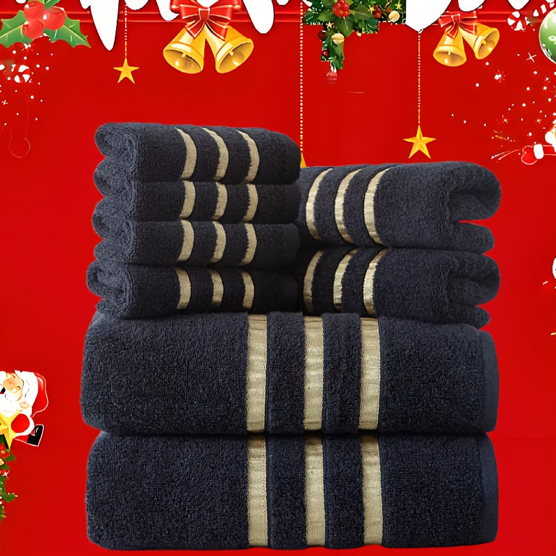 Conjunto de 8 toalhas 100% algodão Luxebliss — 400 GSM, macias e absorventes, qualidade hoteleira