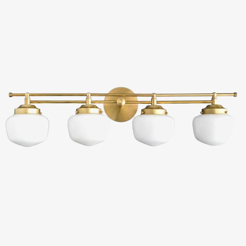 Globus-Wandlampe Klassische Badezimmer-Schulhausbeleuchtung Mattes Opalglas für Spiegel und Waschbecken - Lamylie