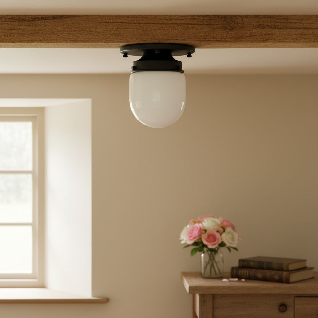 Opal Glass Wall & Ceiling Lamp Dual Function Modern Design Brass - Lamylie