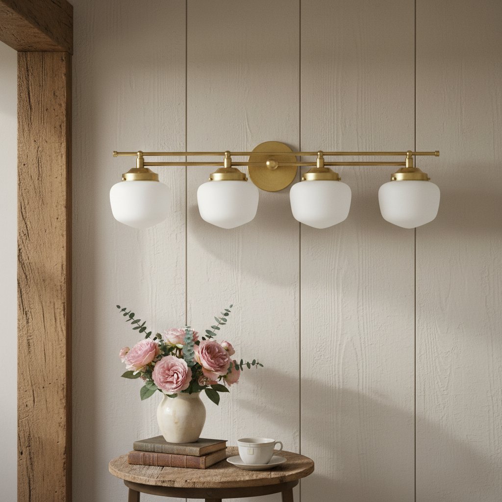 Globe Wall Lamp Classic Bathroom Schoolhouse Lighting Matte Opal Glass for Mirror and Sink - Lamylie