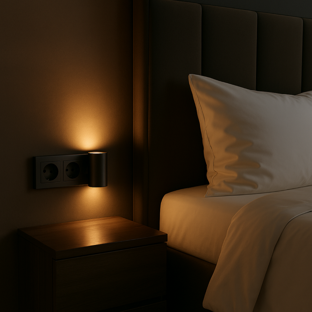 Adjustable LED Night Lamp Plug-in with Rotary Dial – Soft White Glow - Lamylie
