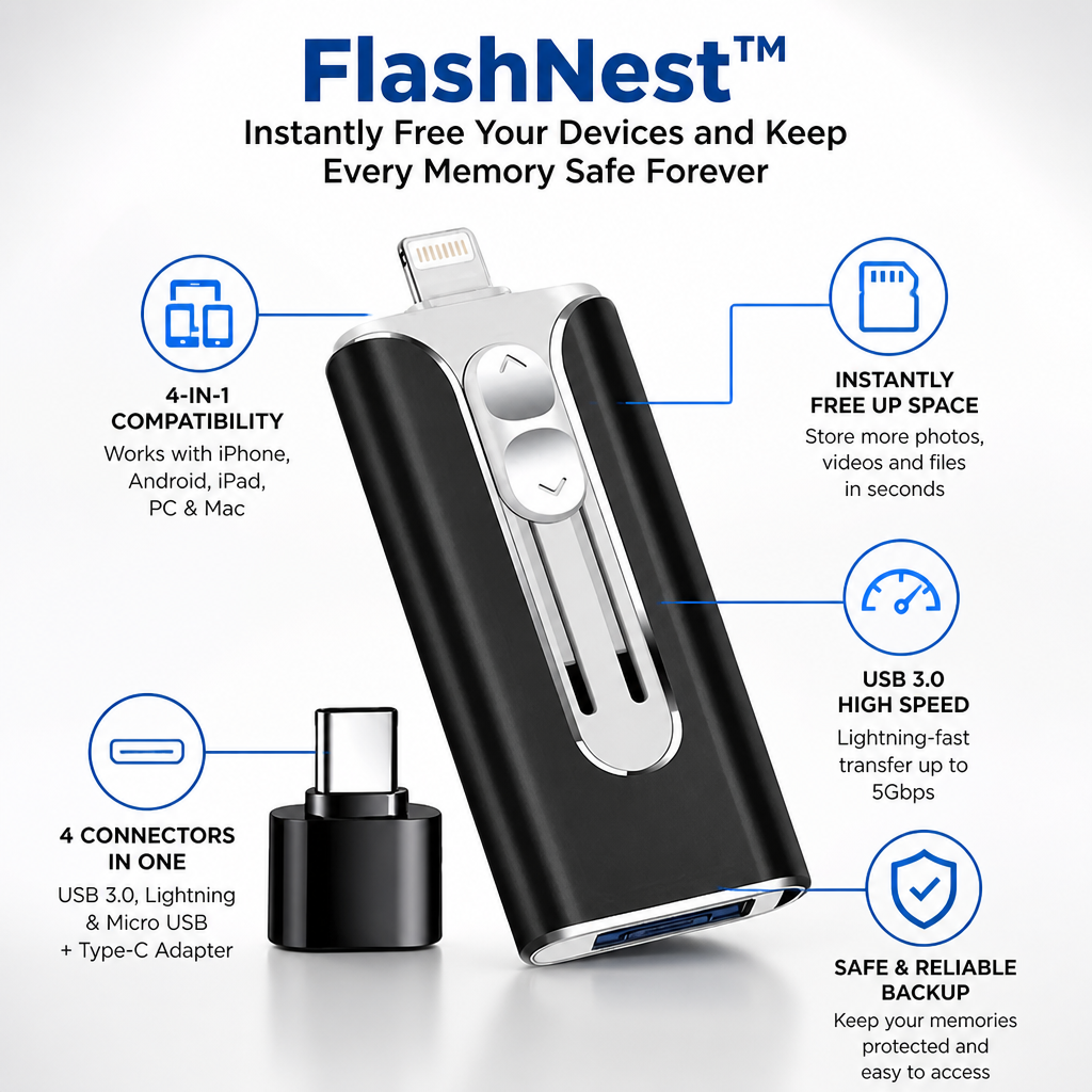 FlashNest — Okamžitě uvolněte místo ve svých zařízeních a navždy uchovejte všechny vzpomínky - Lamylie