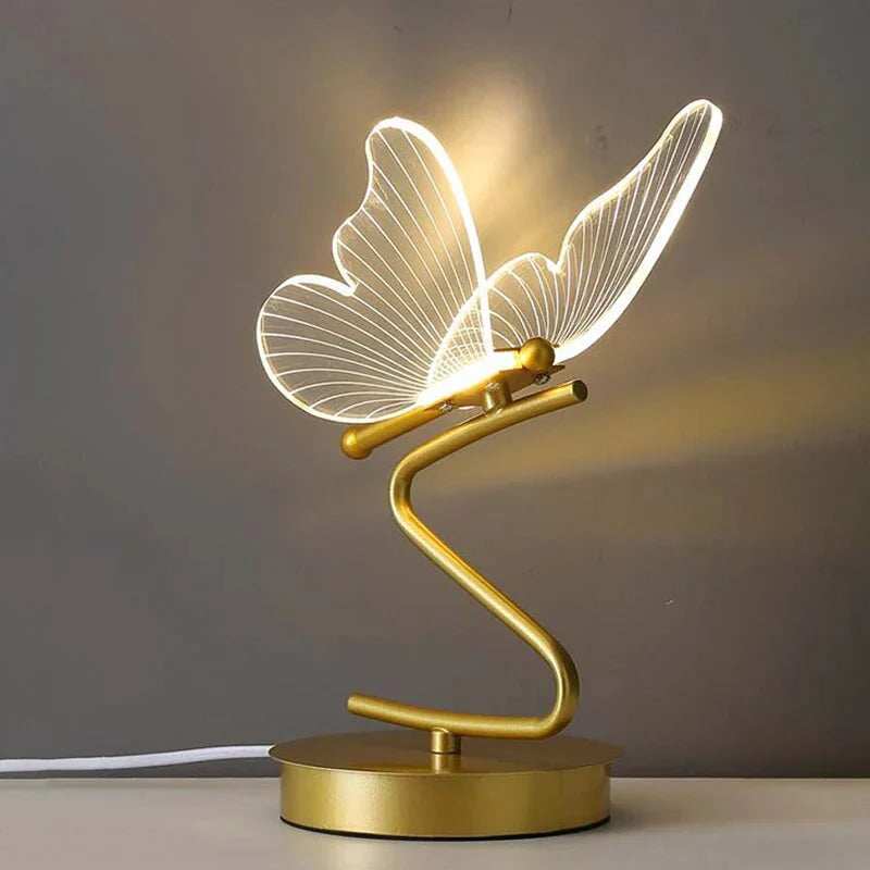 Butterfly LED Desk Lamp with Acrylic Wings – Warm Ambient Light - Lamylie