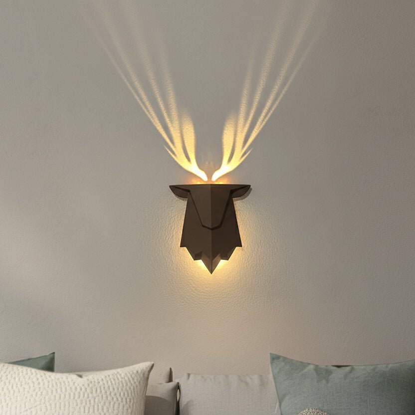 Applique murale en forme de cerf avec variateur et télécommande - Lamylie