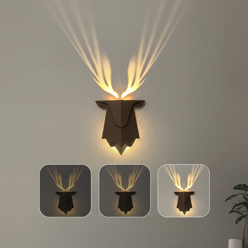Applique murale en forme de cerf avec variateur et télécommande - Lamylie