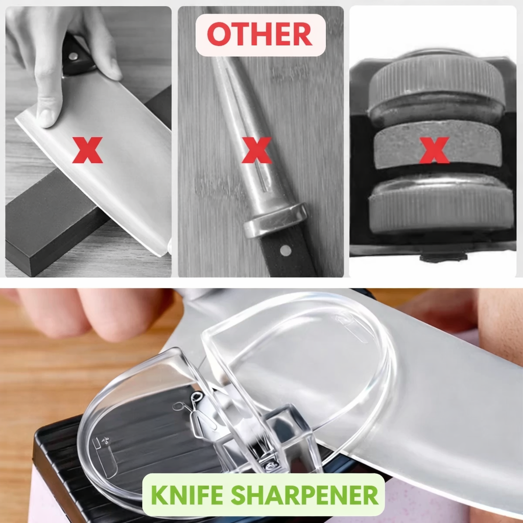 Knife Sharpener | Dual-Stage Honing | Secure Guide Slots | Enhanced Cutting Performance - Lamylie
