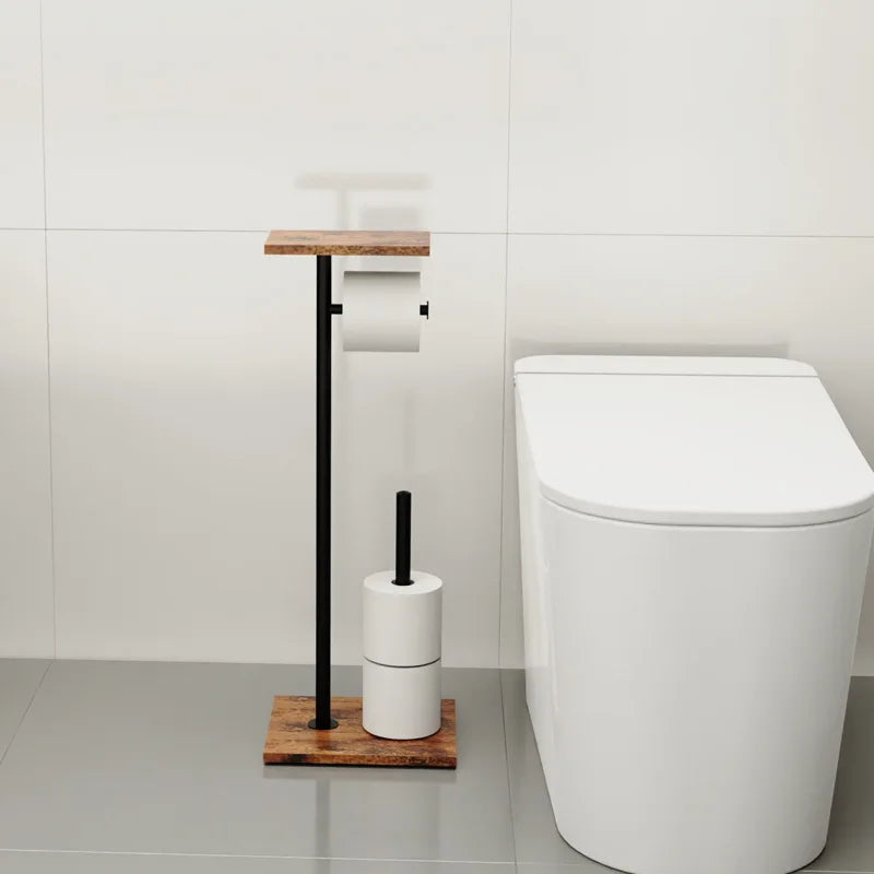 Freestanding Toilet Roll Holder | Tray for Phone and Accessories | Stable Stand | BathBridge - Lamylie