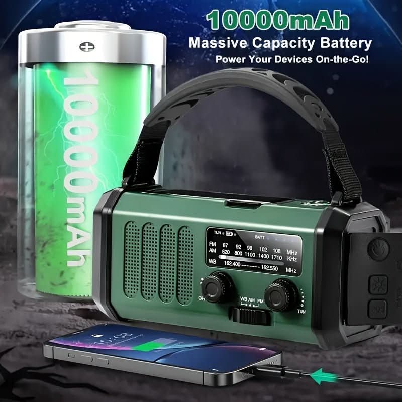 Solarbetriebene Notfallradio mit Taschenlampe und USB-Ladung - Lamylie