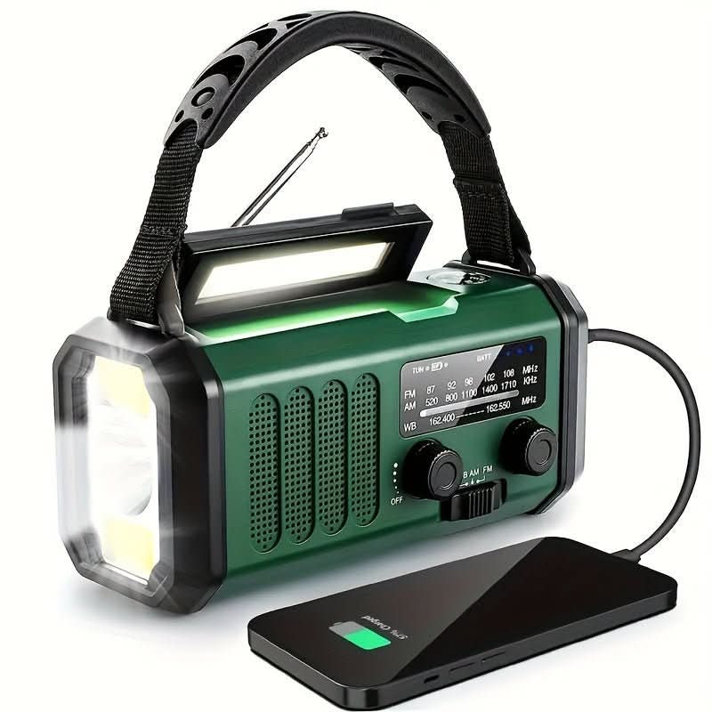Solarbetriebene Notfallradio mit Taschenlampe und USB-Ladung - Lamylie