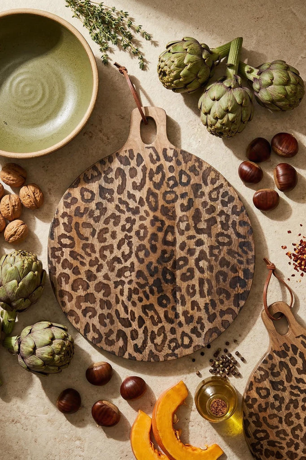 Wooden Serving Board Sapele Wood Round and Square Scandinavian Design for Kitchen and Table - Lamylie