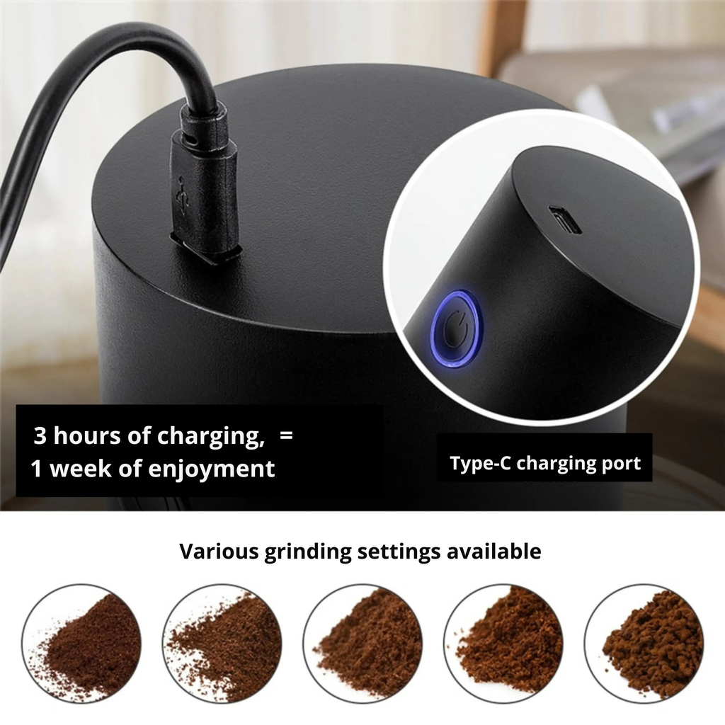 Moulin à café électrique | Réglages de mouture variables | Rechargeable par USB | KaffeeKompakt - Lamylie