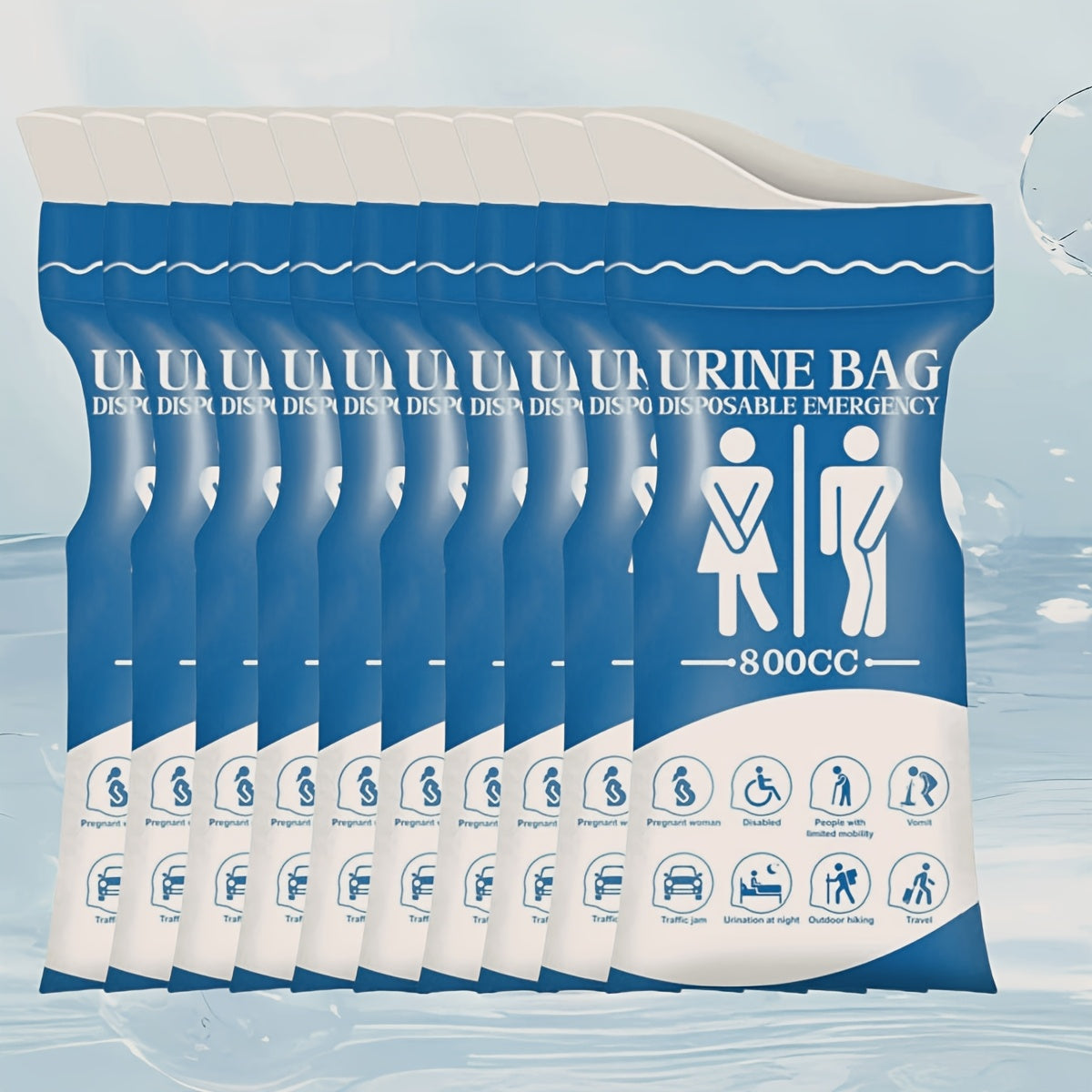Sacos descartáveis para urina de 800 ml para o carro e viagens - Lamylie