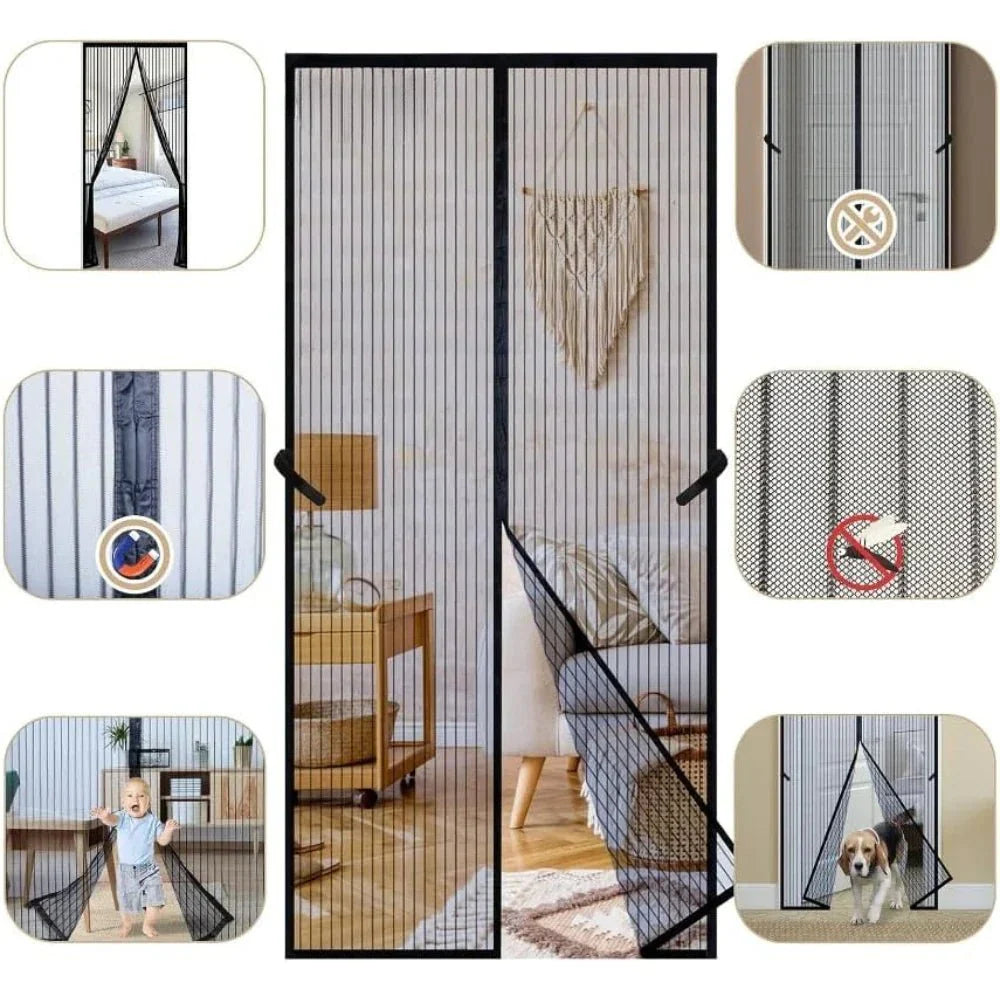 Dveřní síť | Magnetický závěs proti hmyzu do dveří | Automatické magnetické zavírání | BugBarrier - Lamylie