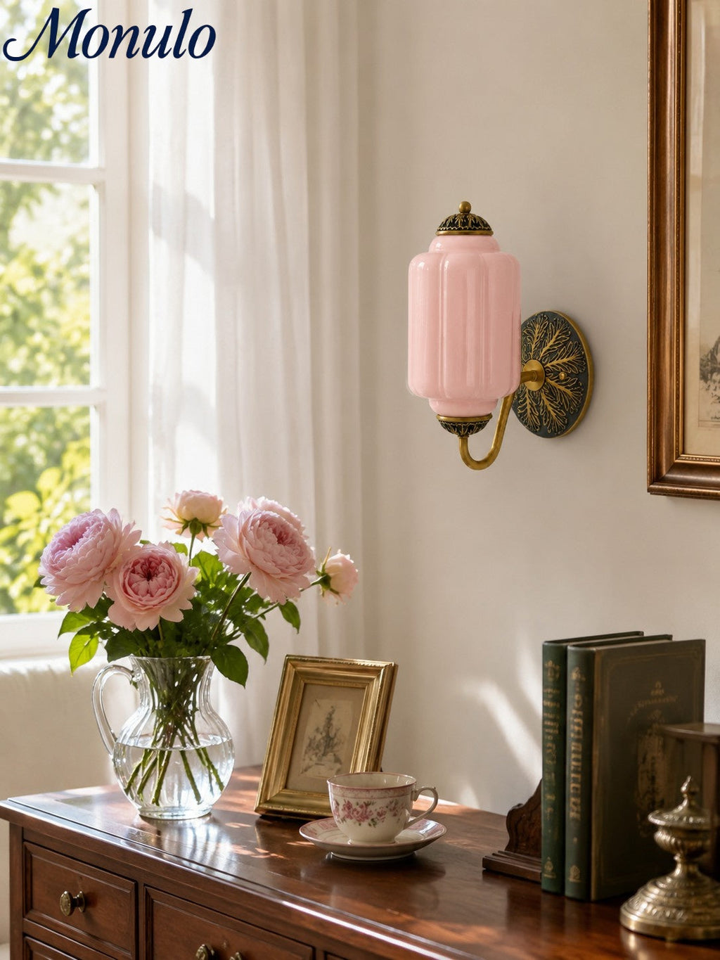 Milk Glass Wall Lamp Eloise for Hall and Bedroom | Vintage Wall Lighting with Milky White Glass - Lamylie