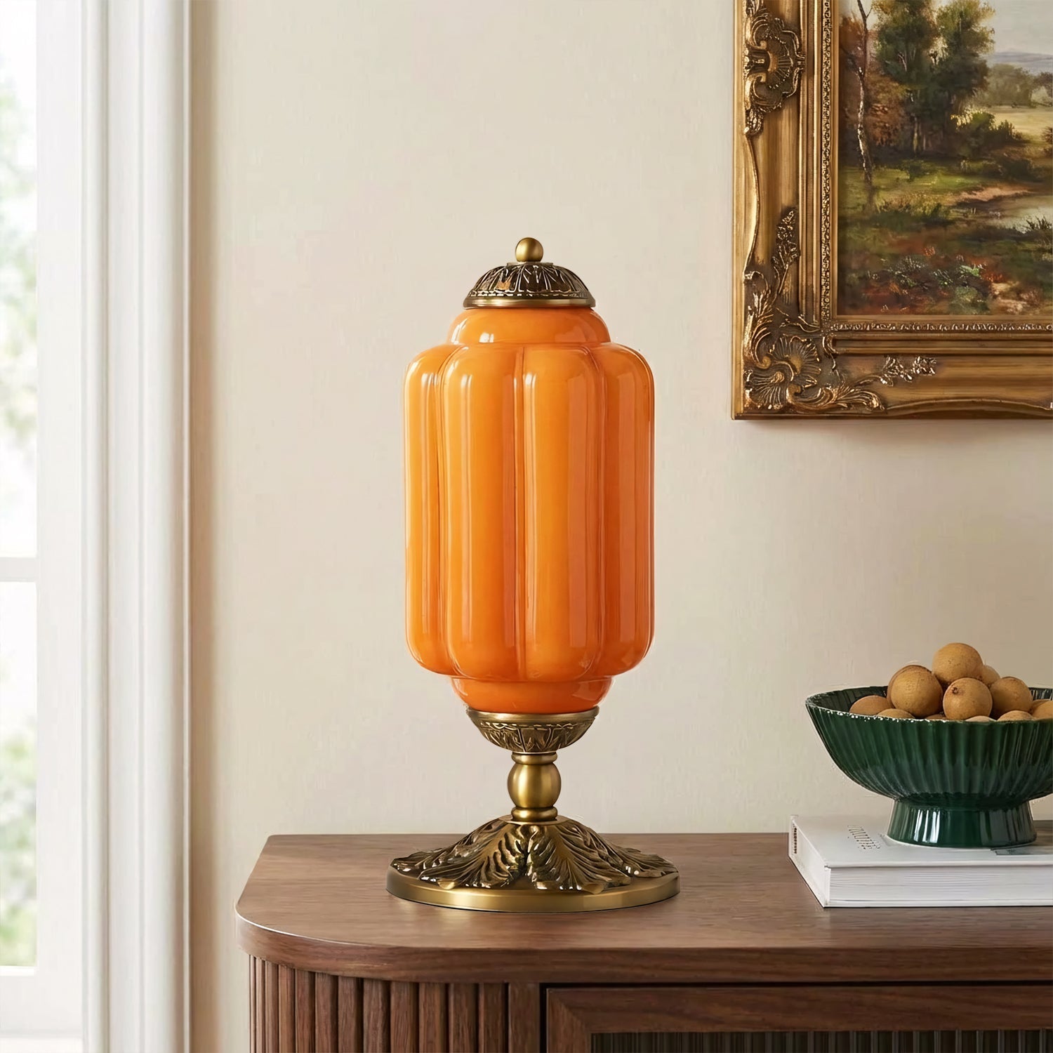 Retro bordslampor med texturerat krämfärgat glas | Fransk vintage-stil med mässings- eller svart ram – Lamylie