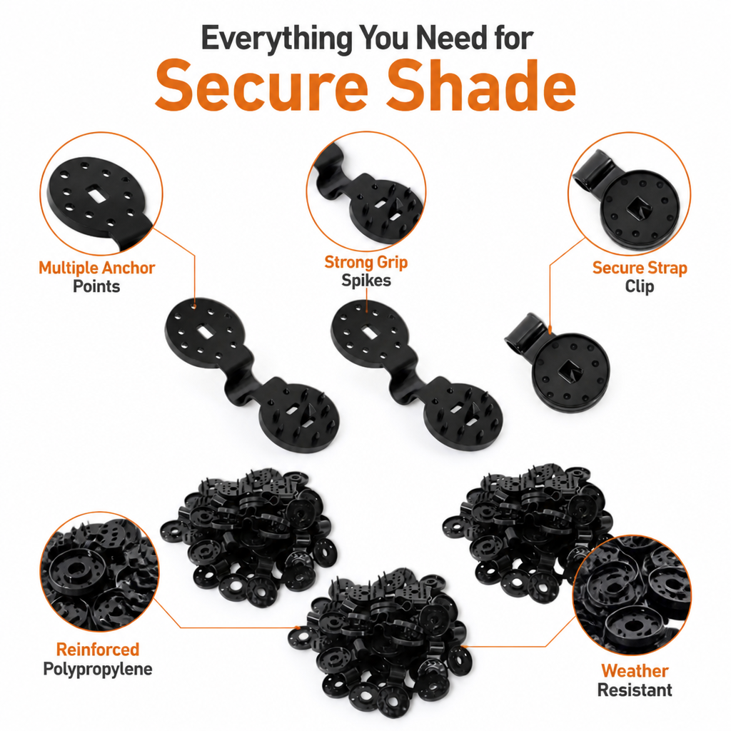 GripPro ShadeClips — Fija firmemente tu toldo exterior para disfrutar de una comodidad sin preocupaciones en todo momento - Lamylie