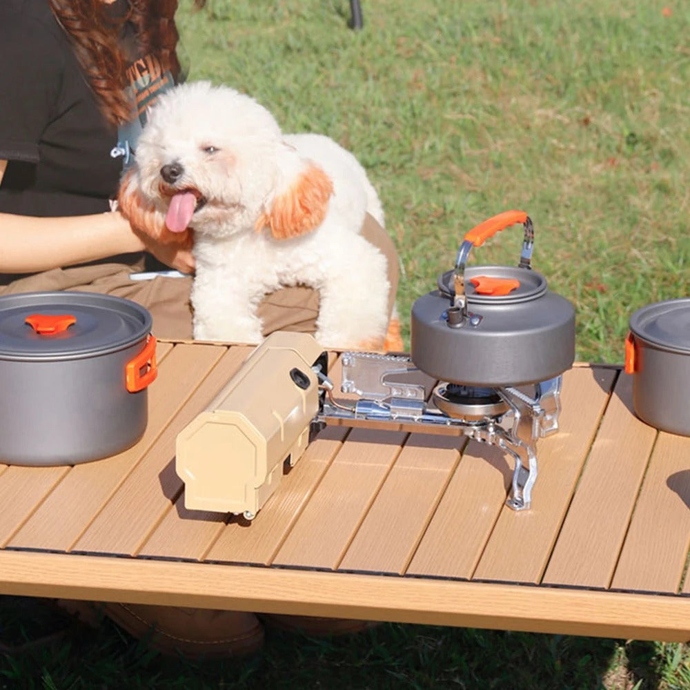 Portable Camping Stove for Warm Meals on the Go | Compact and Foldable Cooking Set | Ideal for Camping Hiking Picnic | Aluminum Butane Propane Camping Cooker - Lamylie